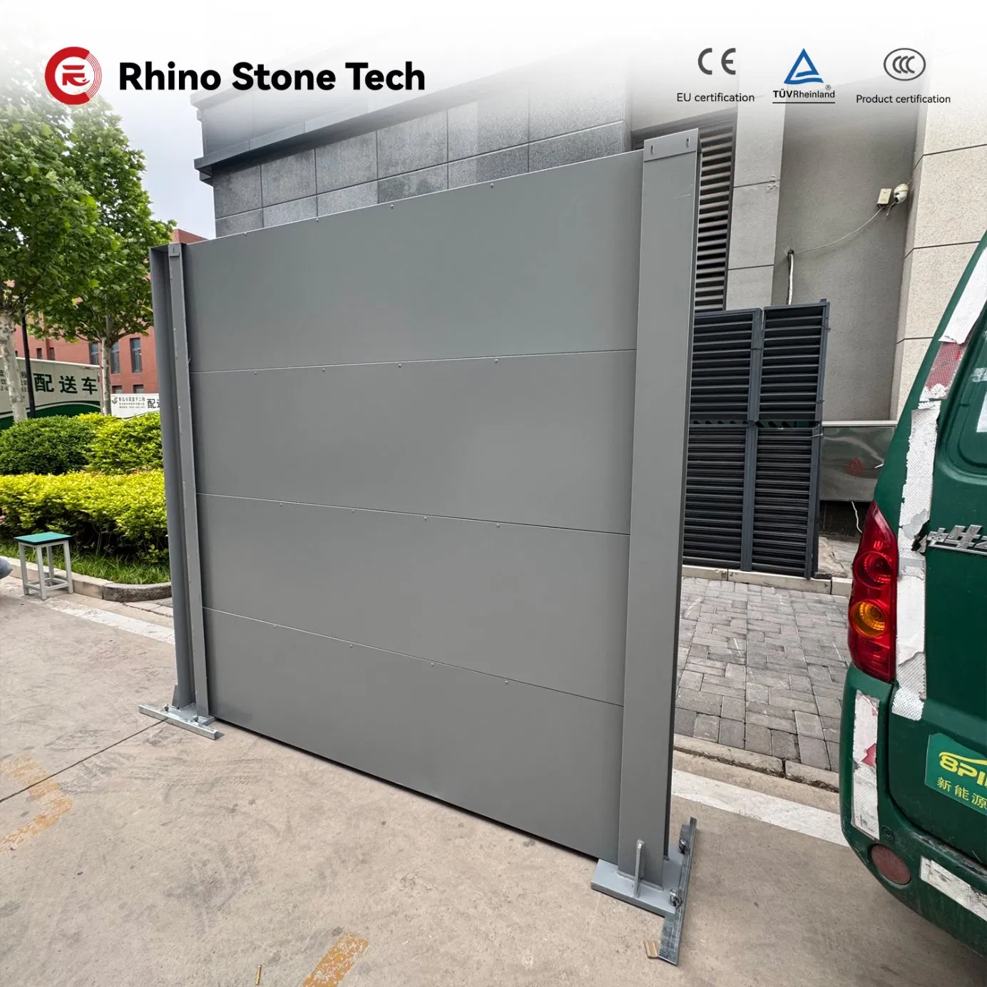 Galvanized Steel Shell Entire Set Wear-Resistant Acoustic Panel Energy Storage Noise Barrier with Ultra-Fine Glass Wool as Soundproof Insulation Material