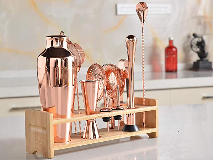 Набор барных шейкеров из нержавеющей стали с медным покрытием