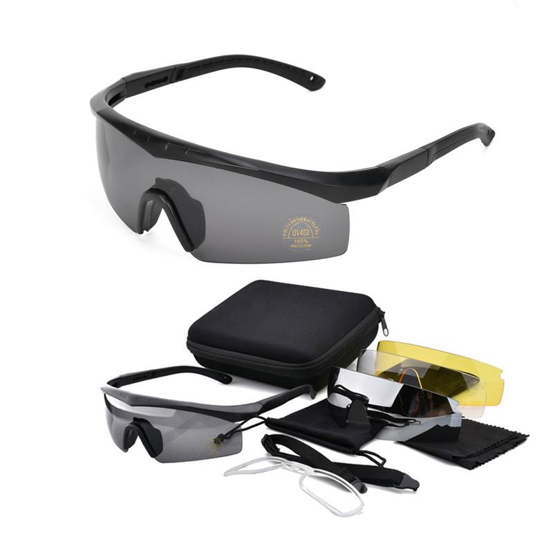 Impact Resistant ANSI Z87.1 Quality Adjustable Tactical Ballistic Style Shooting Glasses Sports Sunglasses