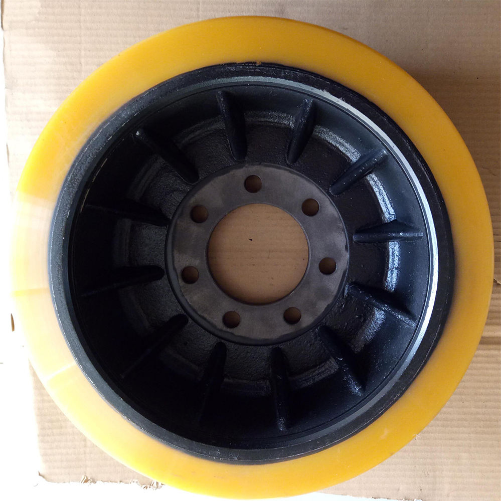 Electric Forklift PU Wheel 330*140-80mm Electric Forklift Bearing Wheel EV Wheel
