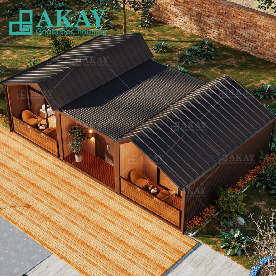20FT 40FT Earthquake-Resistant Capsule House Triangular Prefab 3 Bedroom Steel Villa Casa Modular Prefabricated House