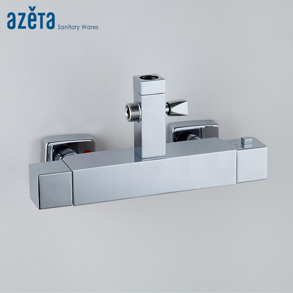 Contemporary Wall Mount Bathroom Thermostatic Bath Shower Faucet