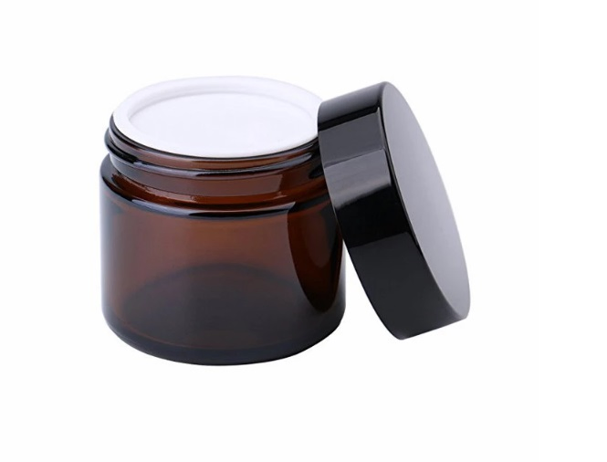 Frost Amber Glass Cream Container Cosmetic Packaging