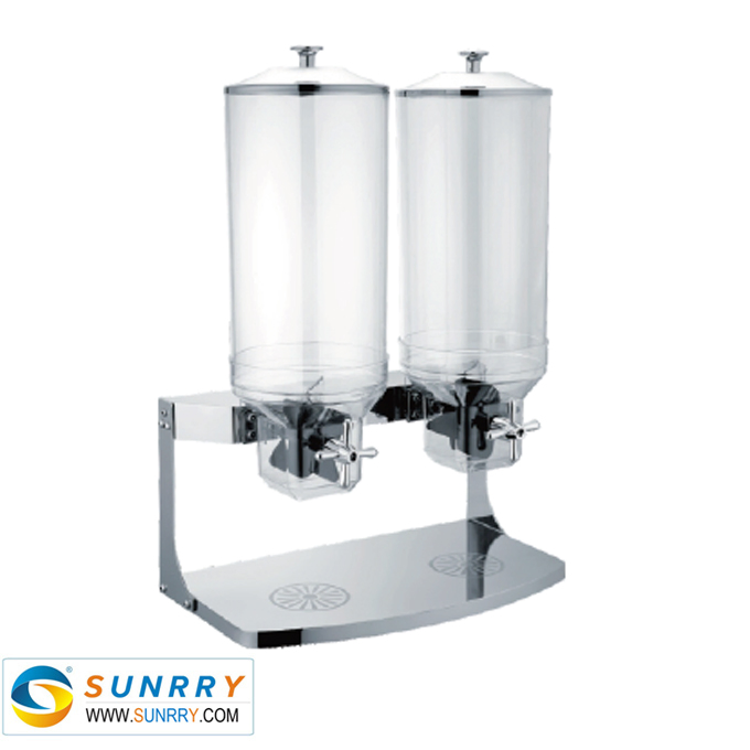 8L*2 Glass Dry Food Storage Double Cereal Dispenser