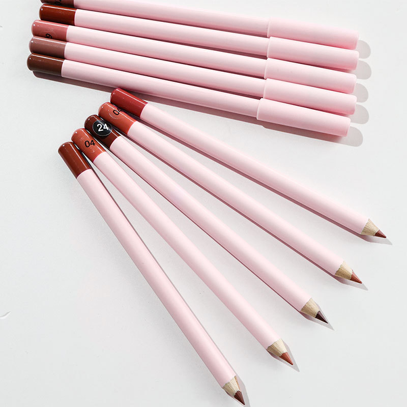 24 Colors Waterproof High Pigment Pink Brown Lip Liner Matte Lipliner Pencil