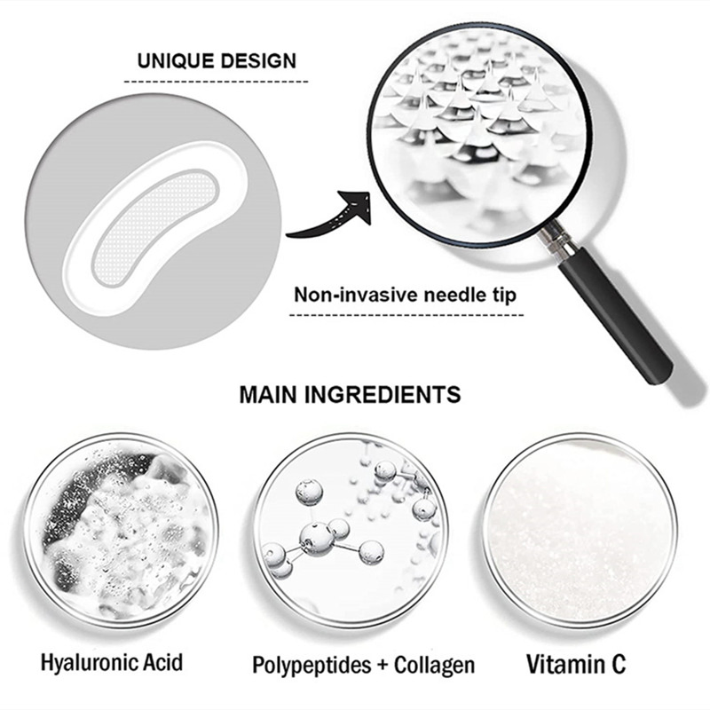 ODM/OEM Dissolving Ha Microcrystal Eye Patches Anti-Aging Overnight Hyaluronic Acid Microneedle Eye Mask Micro Dart Patches