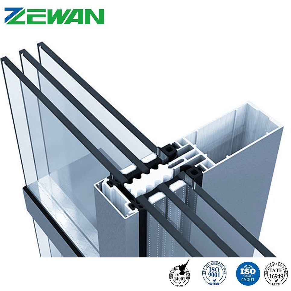 Custom Heat Insulation Aluminum Profile for Curtain Wall Powder Coating Anodized