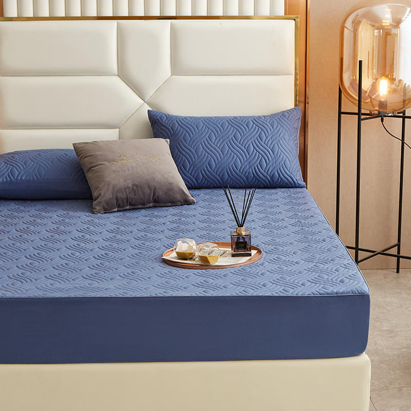 Hot Sale Cotton Full Size Mattress Protector Cover White Mattress Pad Protector Pink 3-Piece Quilting Mattress Protector