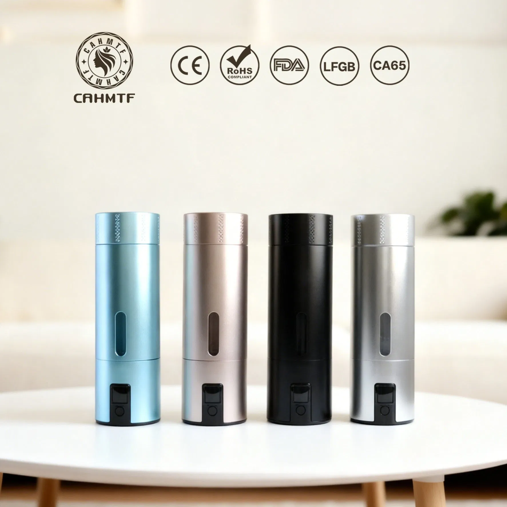 Cahmtf CE RoHS FDA Certified Hydrogen Water Generator Bottle - 4.49ppm High Concentration, 25-27 Rechargeable Cycles, 8-Year Lifespan for Home/Gym/Travel