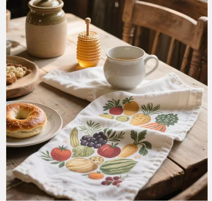 Premium Custom Absorbent Cotton Kitchen Tea Towels for Everyday Use