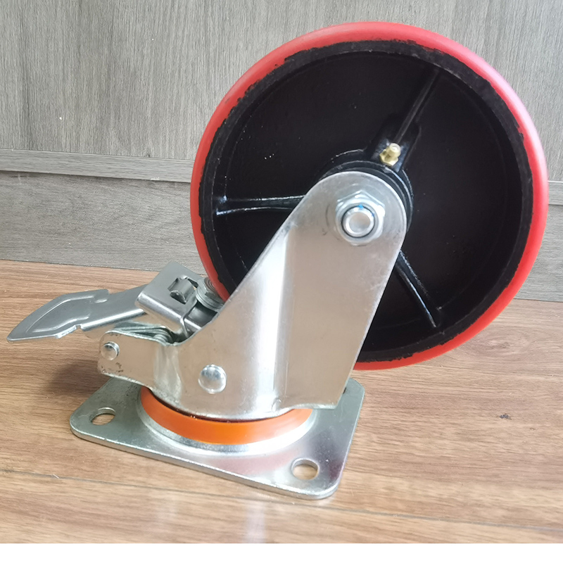 Scaffolding Cast Iron Rubber Caster Industrial Small PU Swivel Caster Wheels