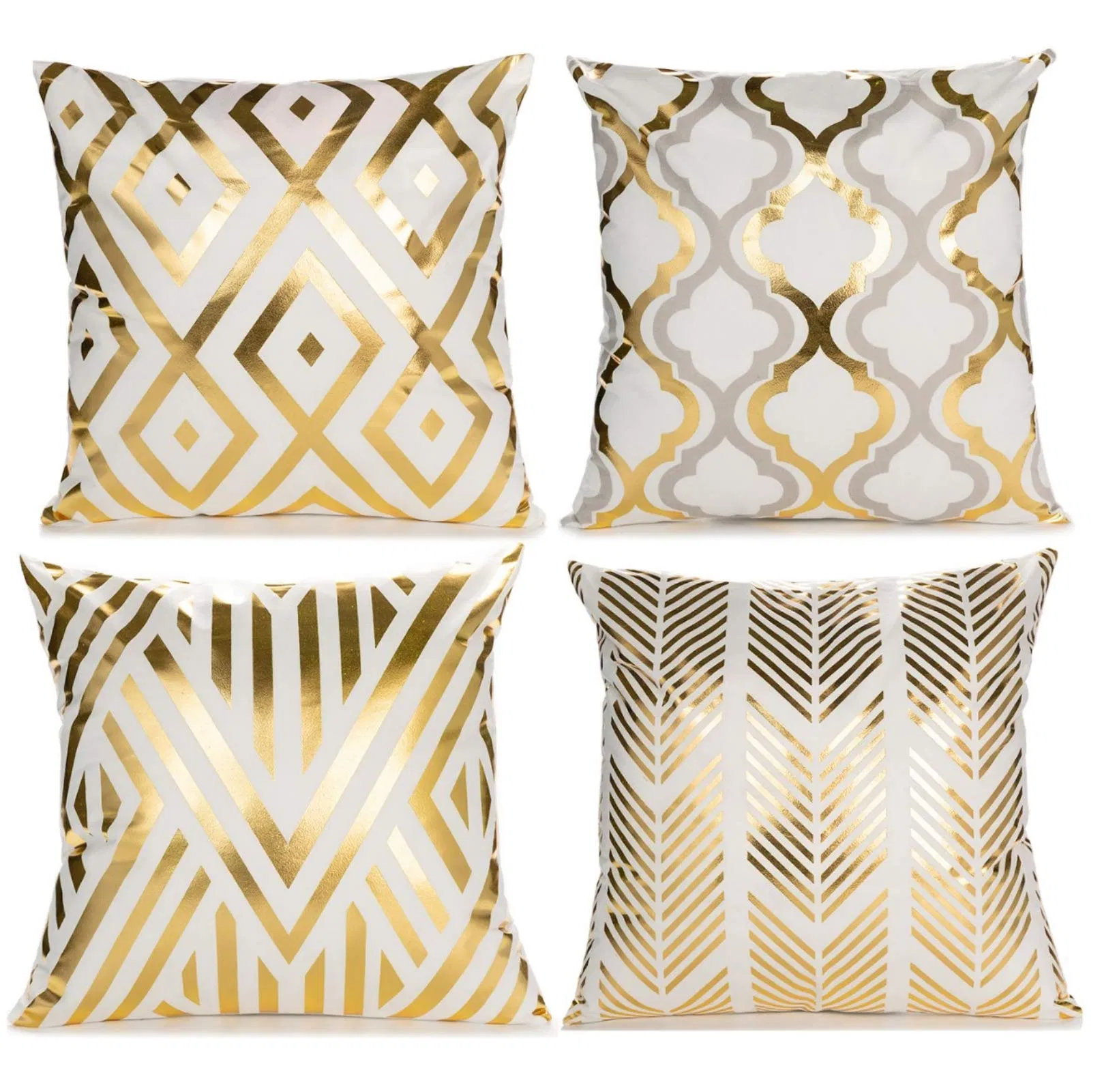 Home Decorative Throw Pillow Covers Gold Foil Pillow Covers Cushion for Sofa