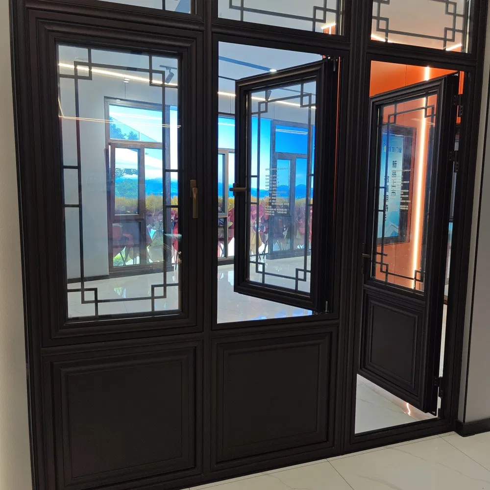 Classical Chinese Antique Window for Cultural Buildings with Wood Aluminum Mixed Materials
