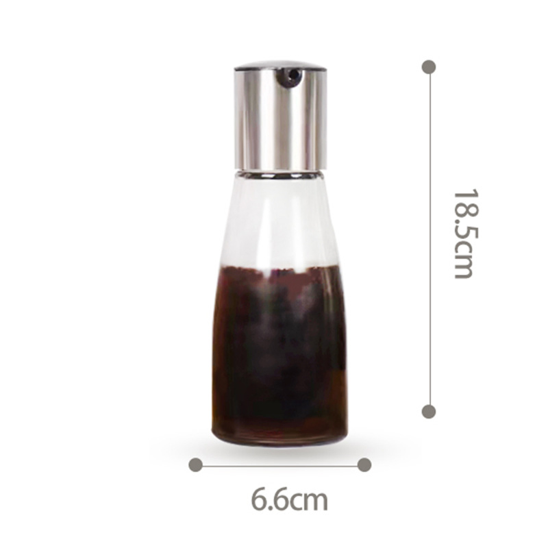 Wholesale 350ml Leak-Proof Controllable Soy Sauce Vinegar Oil Glass Bottle with Stainless Steel Lid