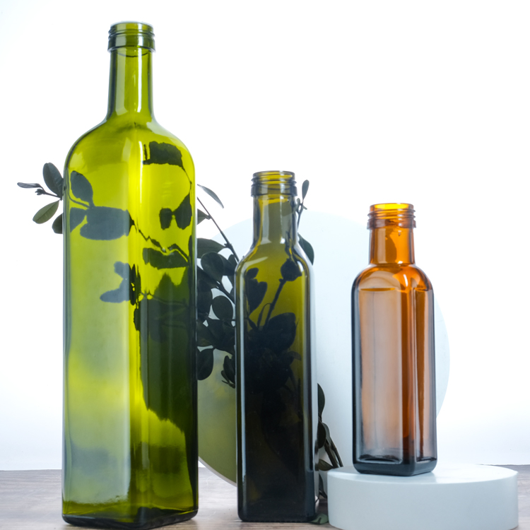 Premium Green Glass Olive Oil Bottles with Secure Lid2.