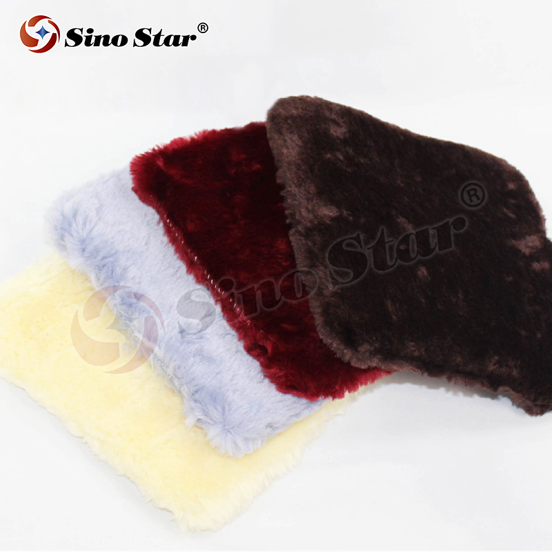 Sino Star Sheepskin Car Wash Pad Polishing Mittens Color Customized