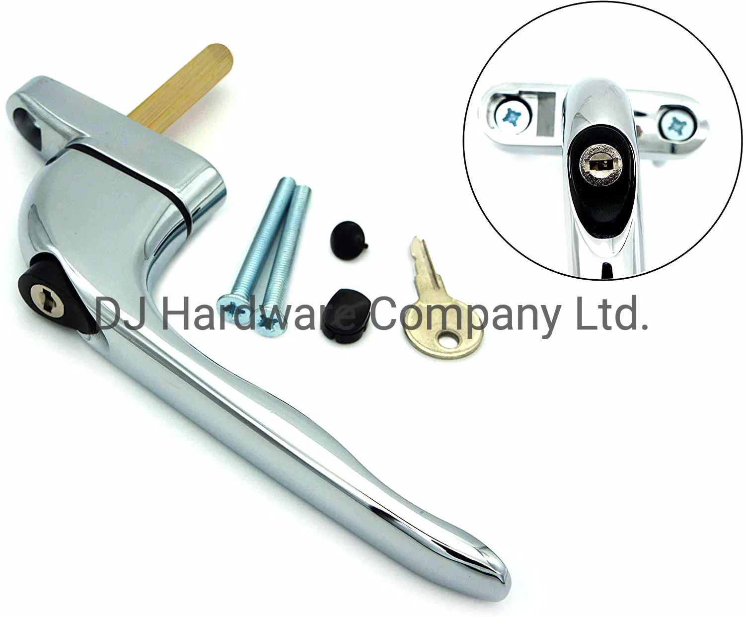 2 Heather UK Silver Childproof Chrome UPVC Replacement Window Handle Double Glazing Universal Inline Lockable Lock