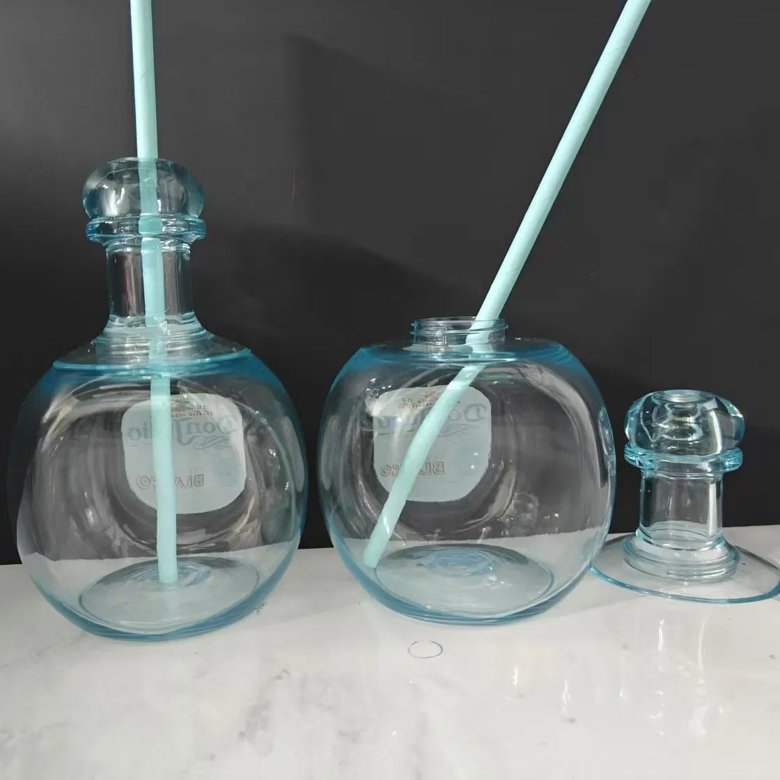 375ml Unbreakable Plastic Tequila Bottle Cup with Straw and Cap