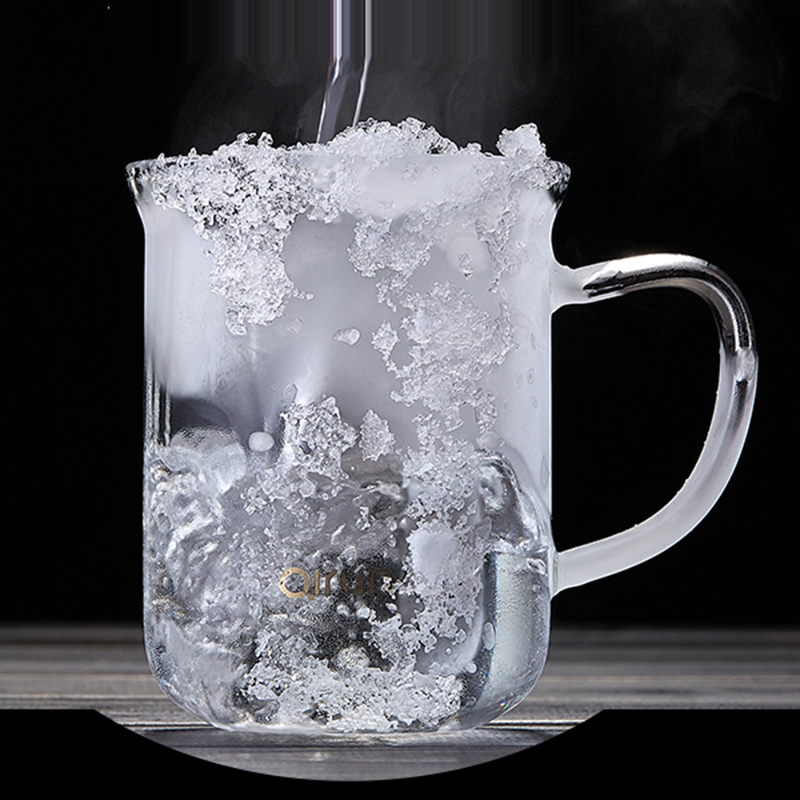 Hand Made Heat Resistant Borosilicate Glass Single Wall Coffee Cups Milk Cup Beer Glassesclear Coffee Mug Tea Set with Handle and Bamboo Glass Lid