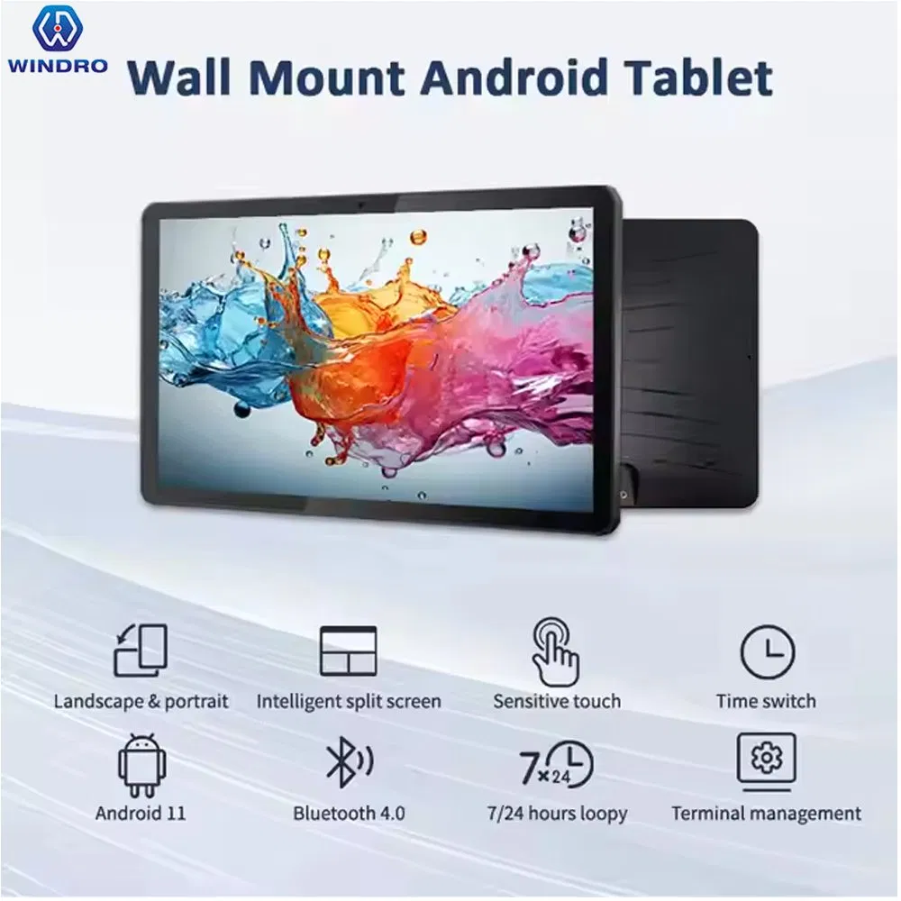 Supplier, OEM/ODM, Android Wall Mount Industrial Business 10.1 Inch Quad Core LCD Touch Panel Conference Meeting Room Display Tablet PC
