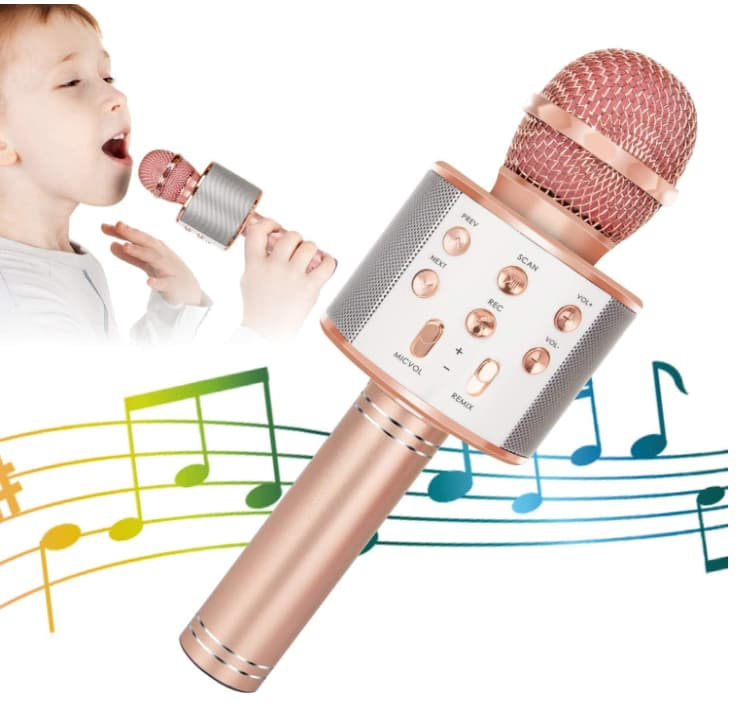 USB Wireless Karaoke Speaker Kid Microphone with Extremely High Sound Sensitivity