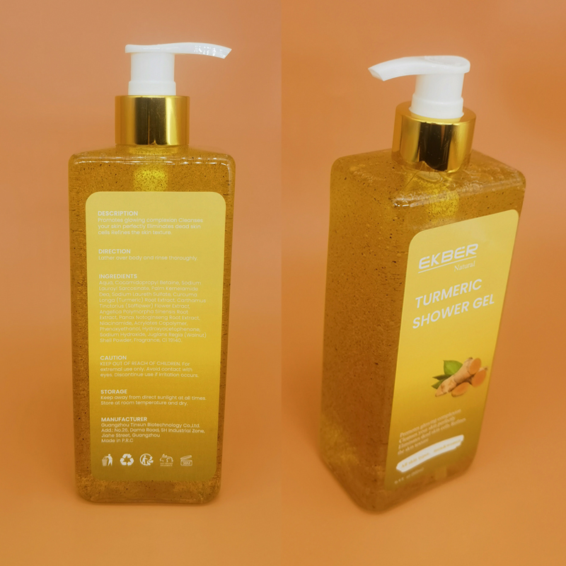 Turmeric Shower Gel Exfoliating Body Wash OEM Organic Natural Turmeric Body Wash