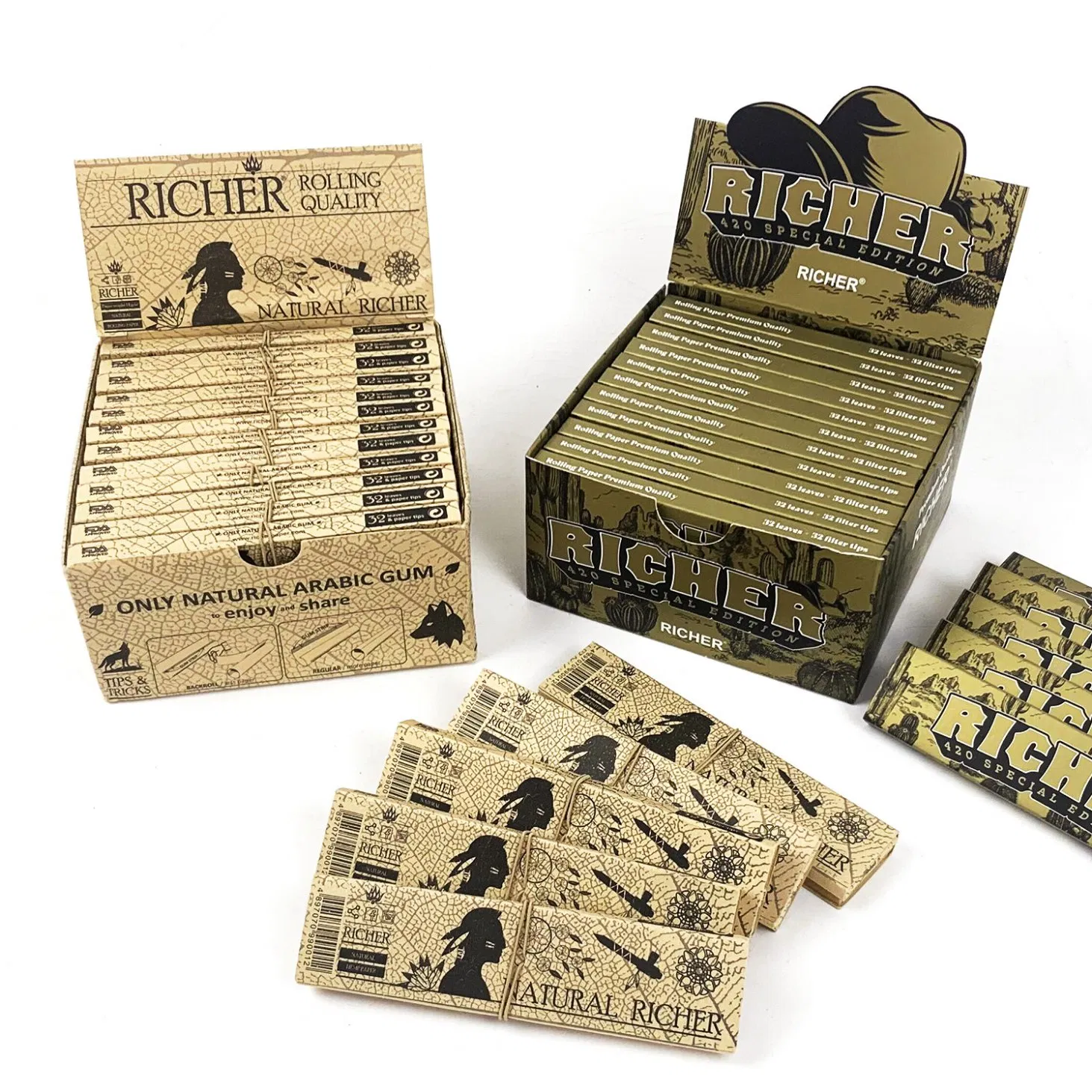 Custom Rolling Paper Insert Magnetic Closure King Slim 1 1/4 Singe Size
