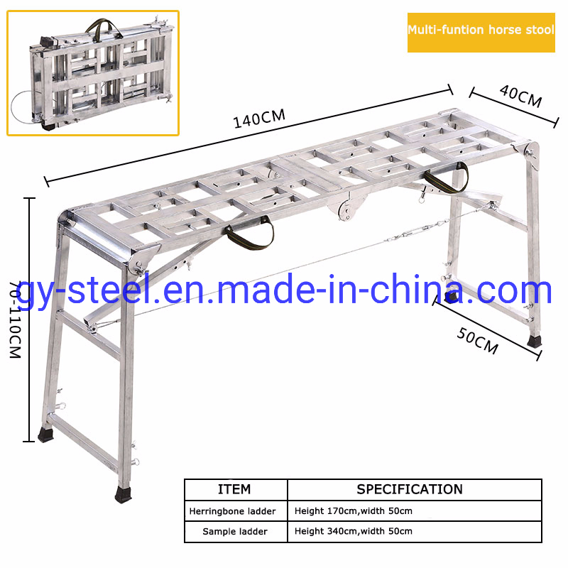 Non Slip Galvanzied Steel Scaffolding Ladder