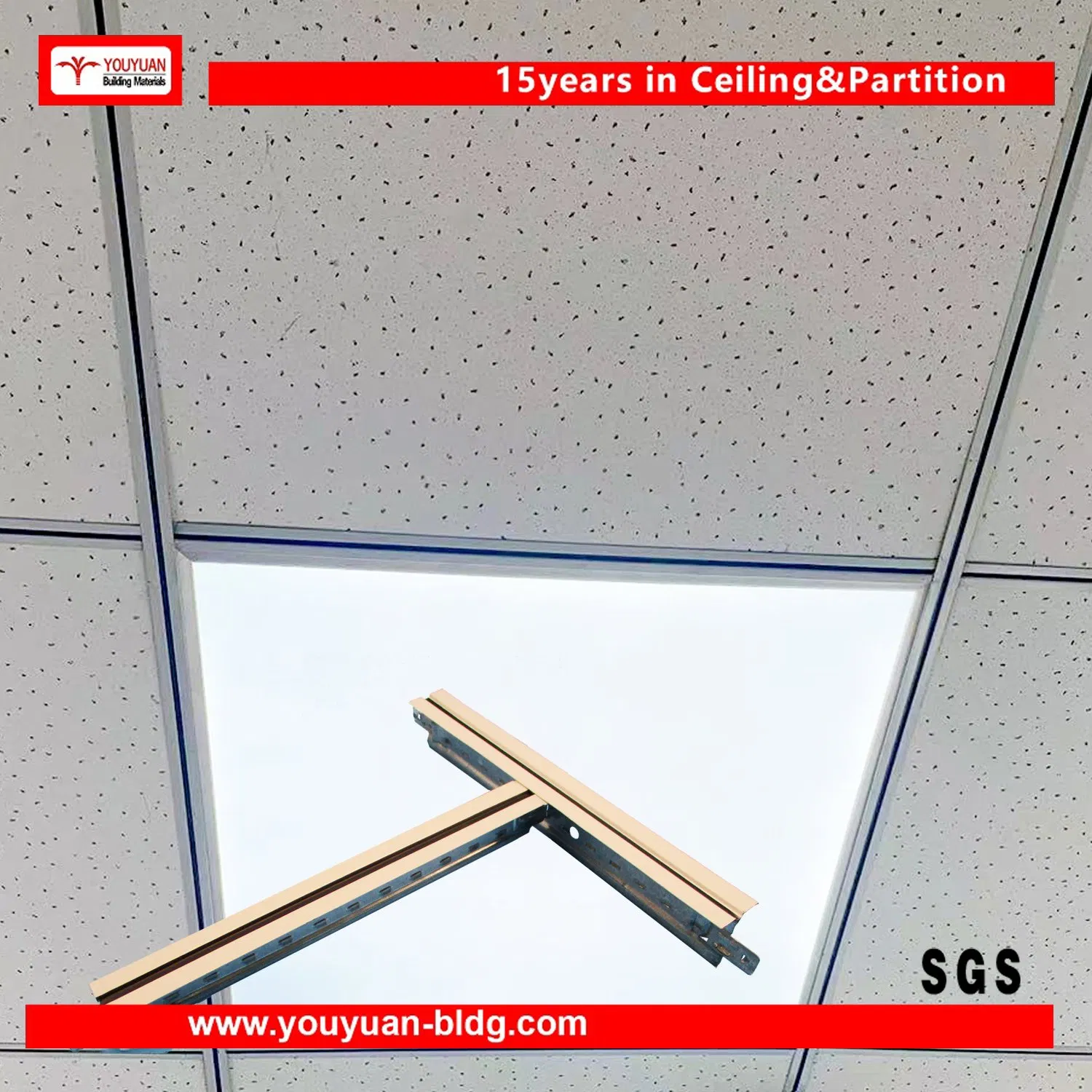 Acoustic Mineral Fiber Ceiling Suspended False Ceiling for Ceiling Tile