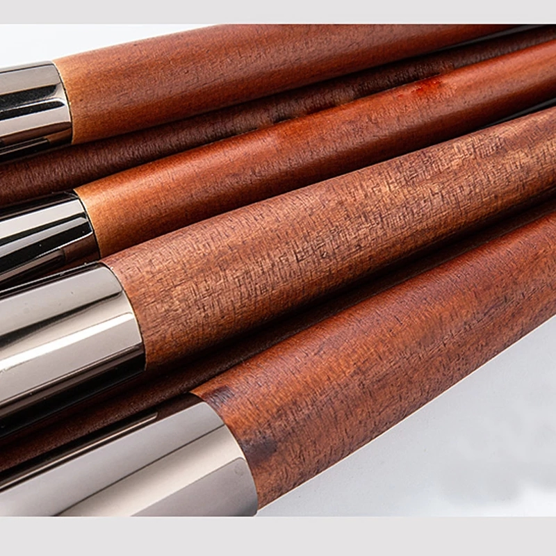 Professional Vegan 100% Cruelty Free Synthetic Eyeshadow Brushes Wooden Handle Eye Makeup Brush Set