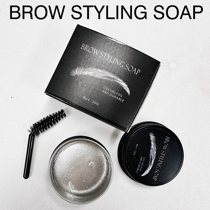Long Lasting Custom Logo Styling Soap Gel Clear Eye Brow Wax Makeup Vegan Eyebrow Cream with Brush