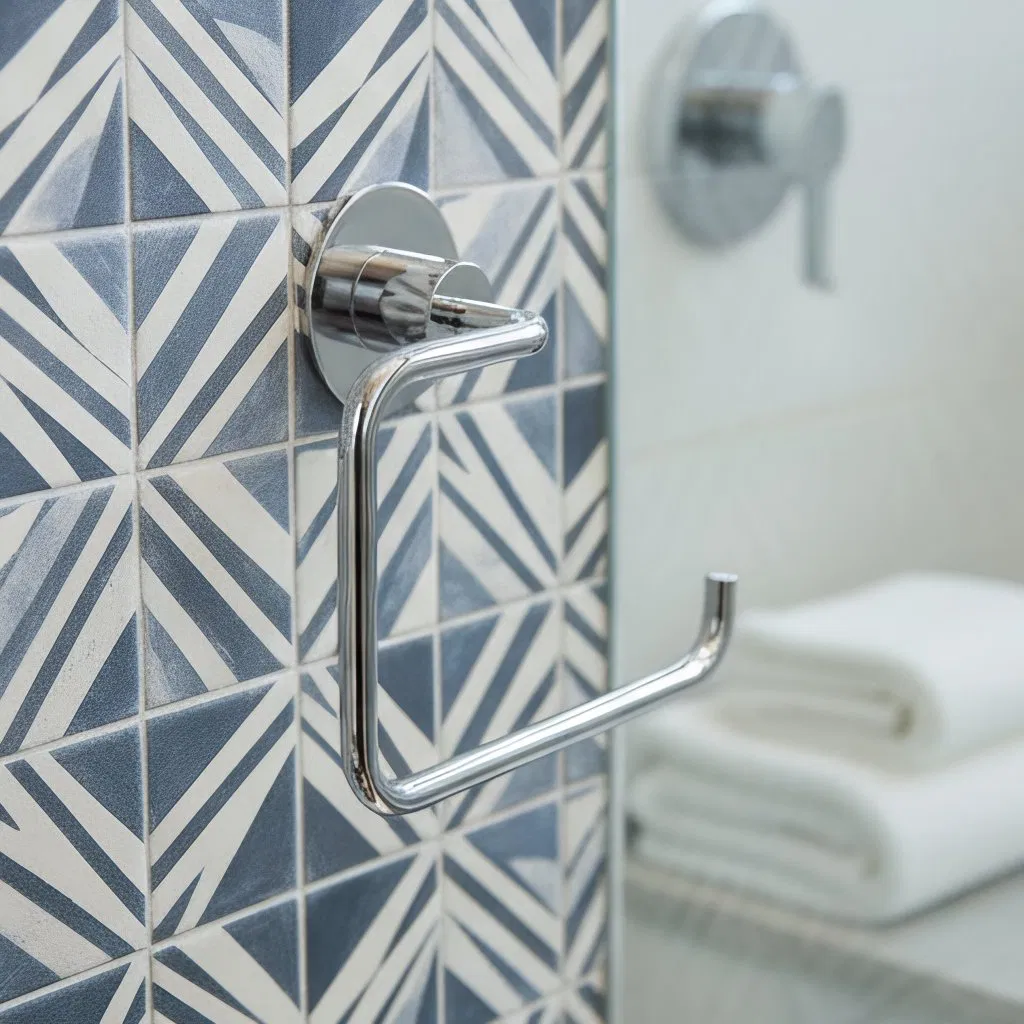 Полотенцедержатель 60 см, серебристый, самоклеящийся