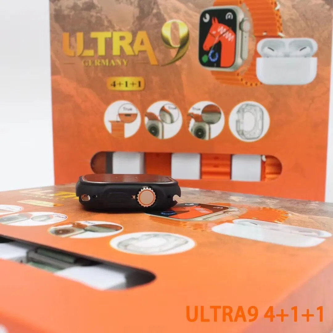 2023 New Arrival I30 PRO Max Suit Smart Watch Ultra 9 with Earbuds Box Suit 4 in 1 Set with Adapter and Protective Case Wireless Charger