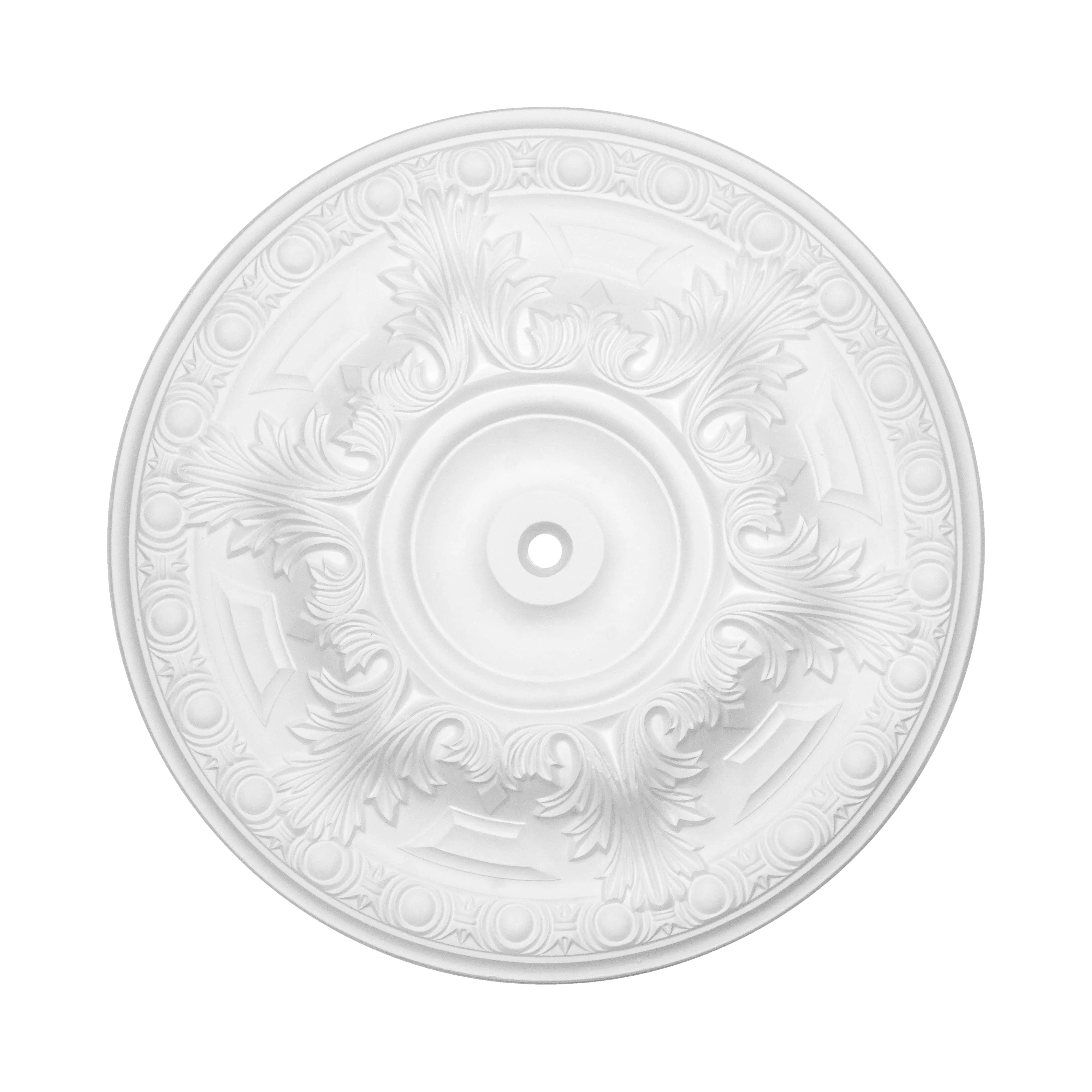 Lightweight Polystyrene White Rosette Designs for Indoor Decoration