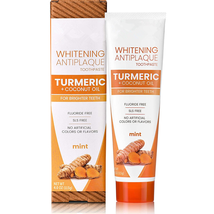 Natural Herbal Turmeric + Coconut Oil Whitening Antiplaque Toothpaste