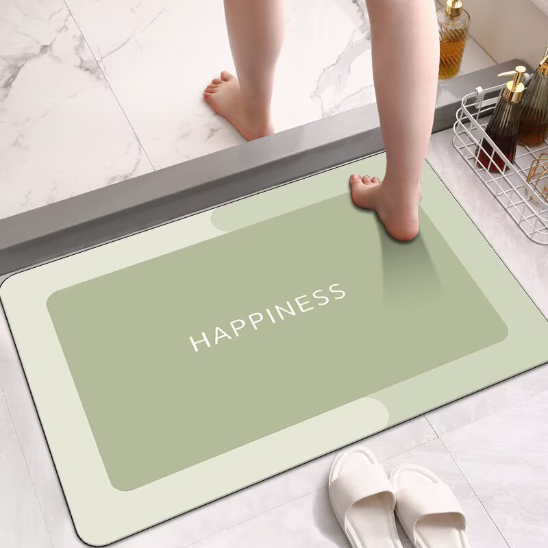 Ultra Absorbent Luxury No Stains Bathroom Runner Rug and Toilet Rugs Non Slip Diatom Mud Bath Rugs Mat