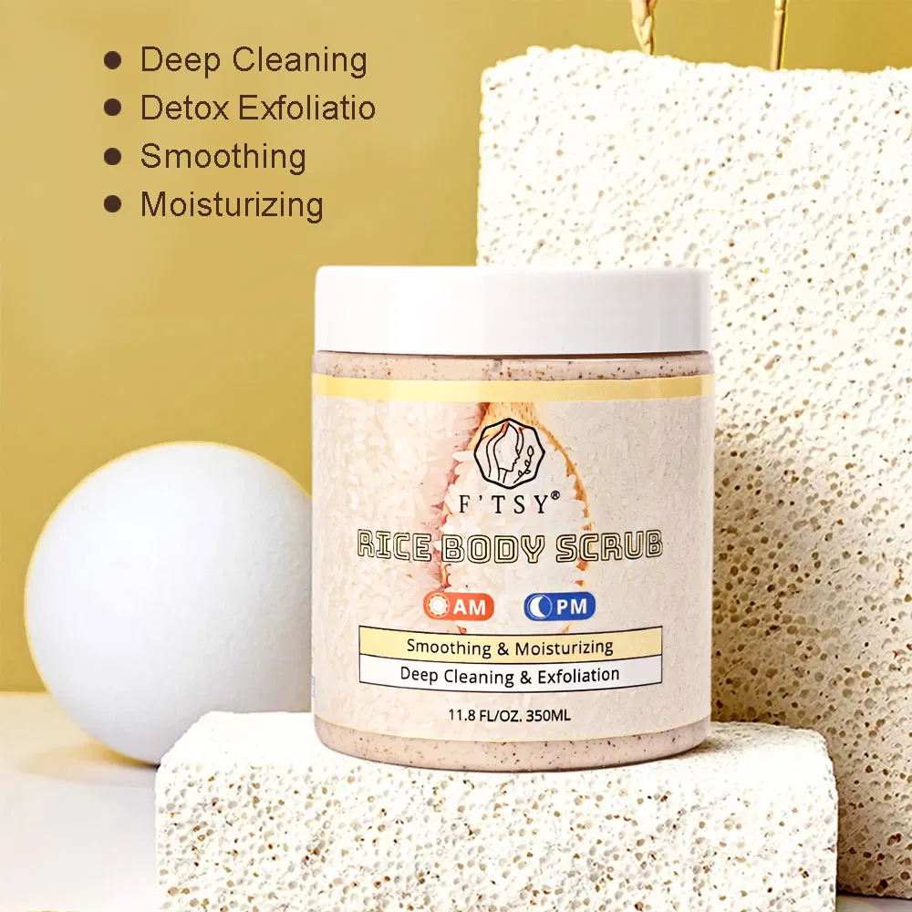 OEM Vegan Exloliating Deep Cleaning Bath Sugar Rice Body Scrub