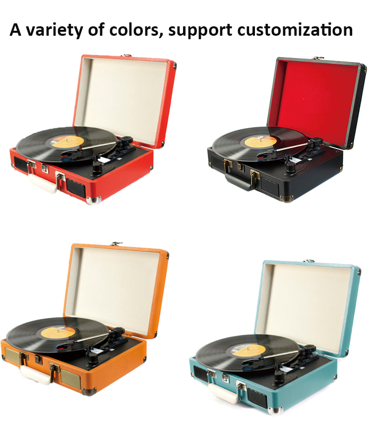 Wooden Nostalgic Stereo Player Vinyl Turntables Player with Recording Function