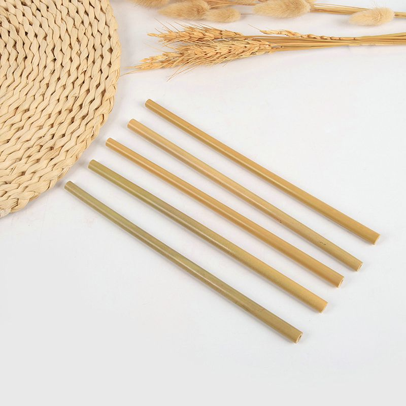 Yellow Bambu Straws Custom Logo Laser Engraved