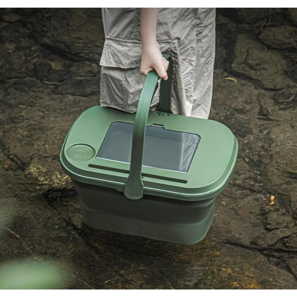 Multi-Function Tray Table Folding Picnic Basket with Phone and Cup Slot Wbb21178