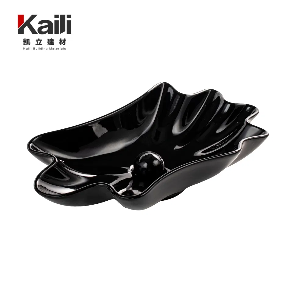 Single Hole Artistic Ceramic Vessel Basin 5mm Thick Anti Fade Porcelain Bathroom Sink