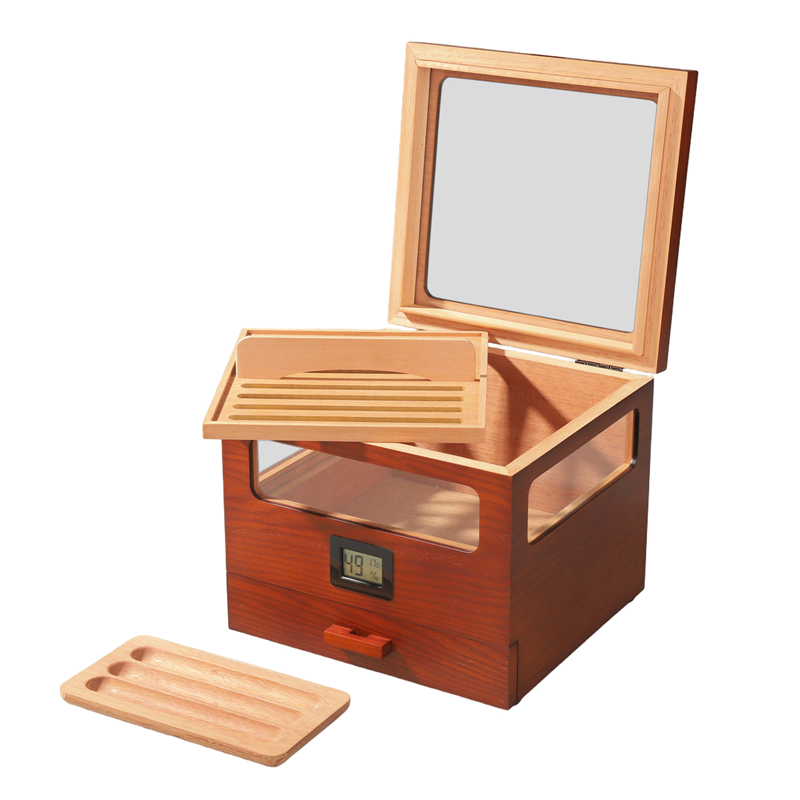Wholesale OEM Handmade Spanish Cedar Wooden Cigar Cases Humidor Box