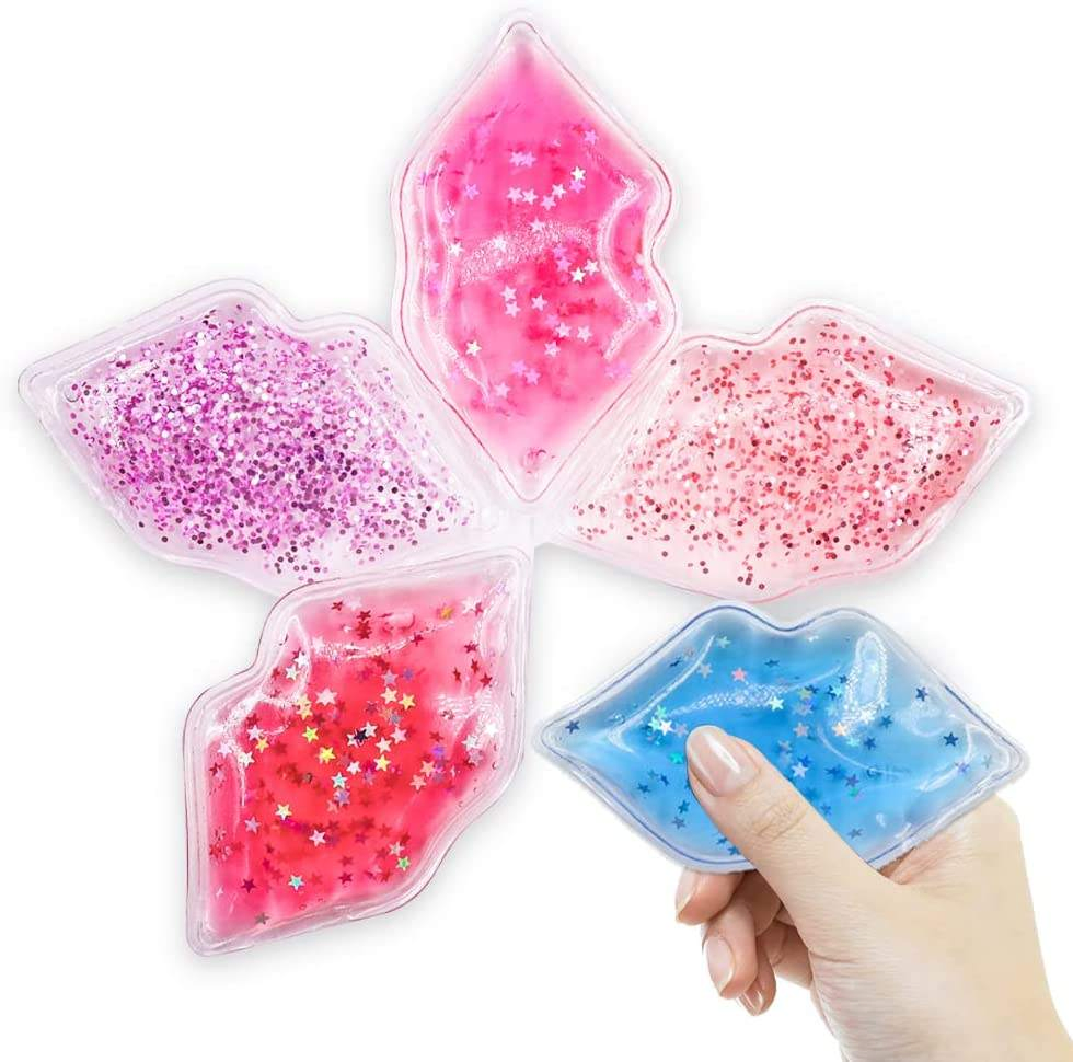 Custom Logo Reusable Personalised Lips Ice Pack, Lip Shape Gel Ice Pack, Gel Ice Pack for Lip Filler After Care
