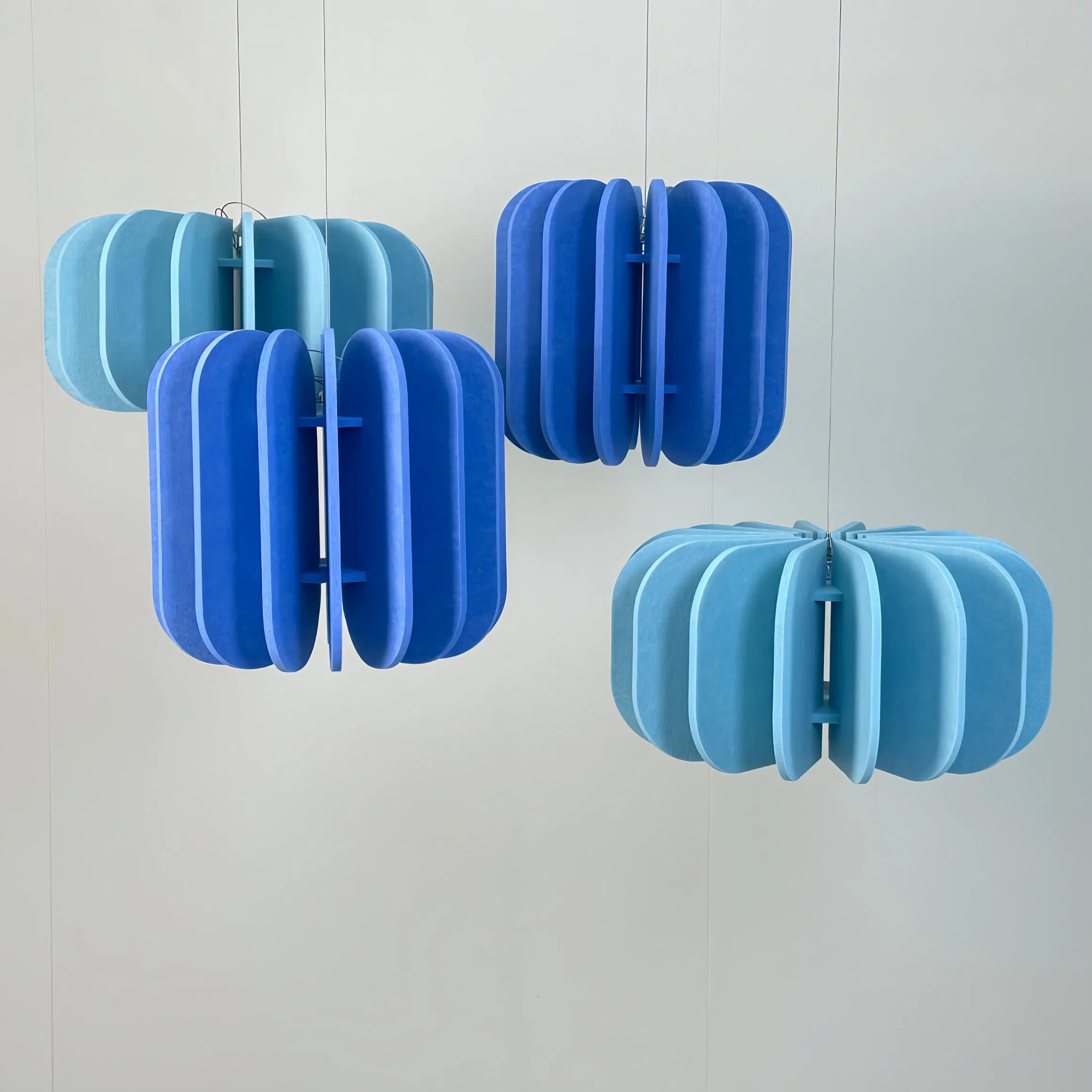 Aesthetic Modern Pet Felt Acoustic Ceiling Panels Decorative Soundproof Tiles Noise Absorption Custom Colors Shapes Interior Design Solution