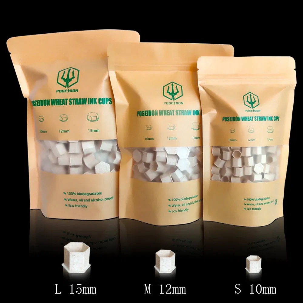 Disposable Eco-Friendly Recyclable Wheat Straw Material Tattoo & Permanent Makeup Pigment Ink Cups