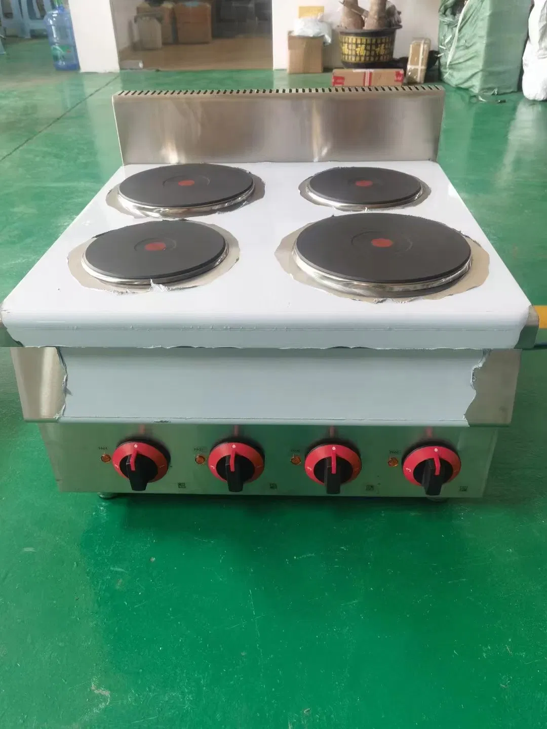 Commercial Square Stainless Steel Electric 4 Hot Plate Counter Top Cooker