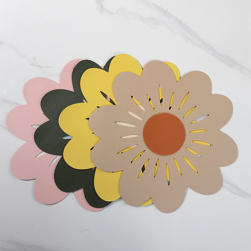 Stylish PVC Leather Dining Mats Set with Waterproof Coasters