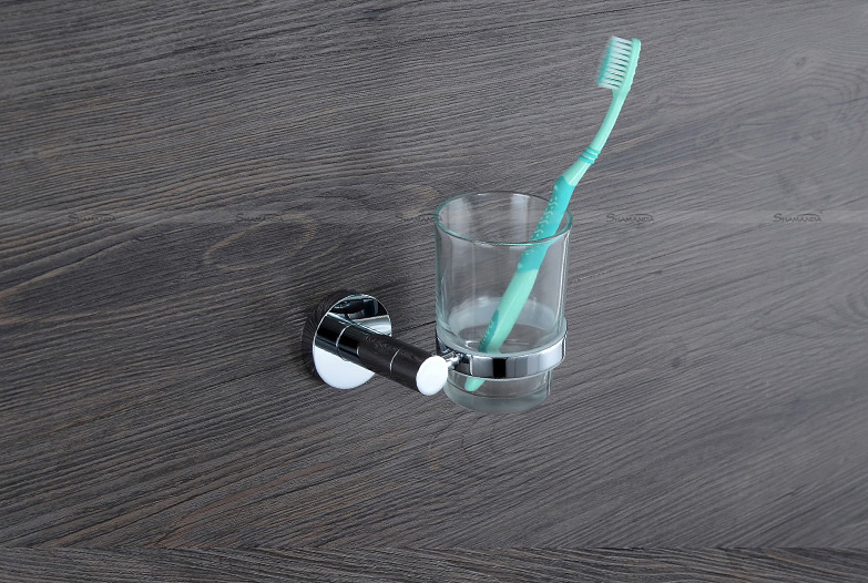 Держатель для двух стаканов настенный, хром