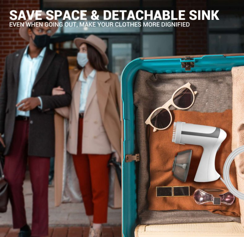 Portable Handheld Garment and Fabric Steamer 1500 Watts Quick Heat Ceramic Plate Steam Nozzle