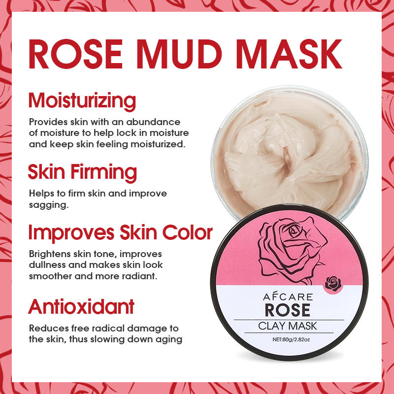 ODM Face Mud Mask Paraben-Free Moisturizing Antioxidant & Kaolin & Rose Purifying Mask